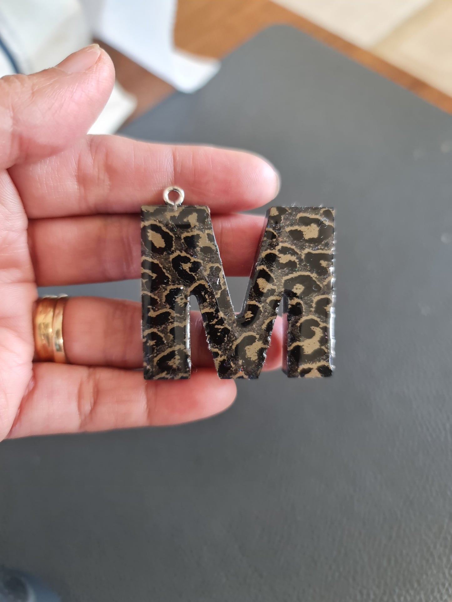 Letter resin keychain