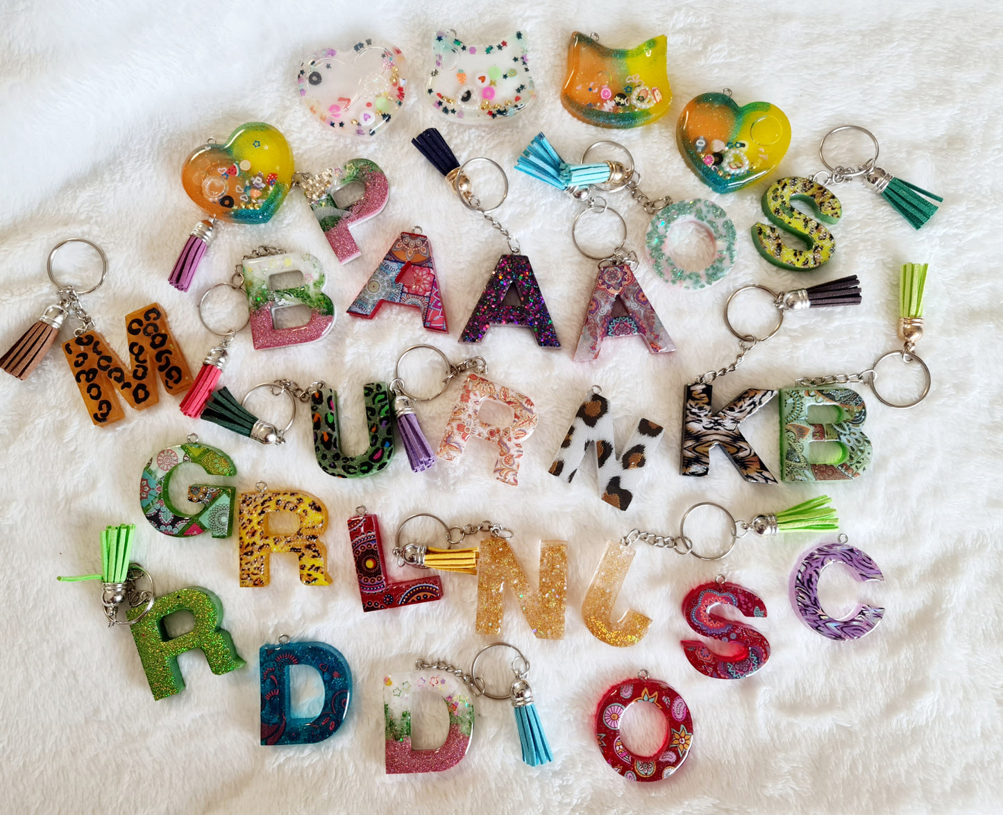 Letter resin keychain