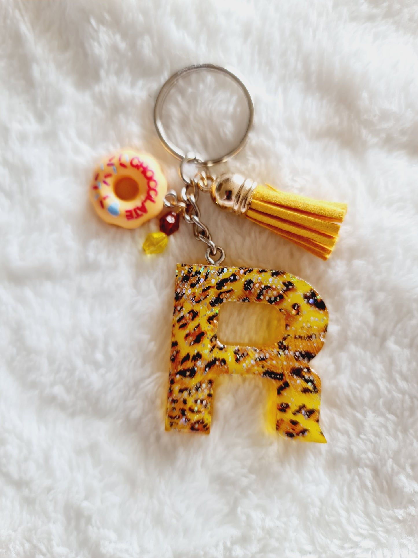 Letter resin keychain
