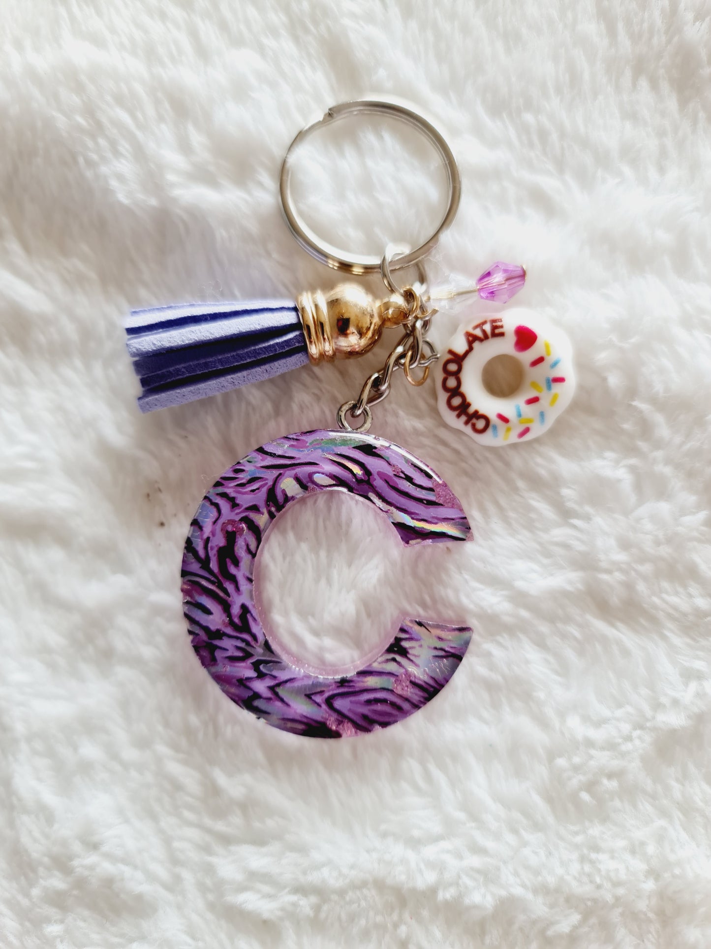Letter resin keychain