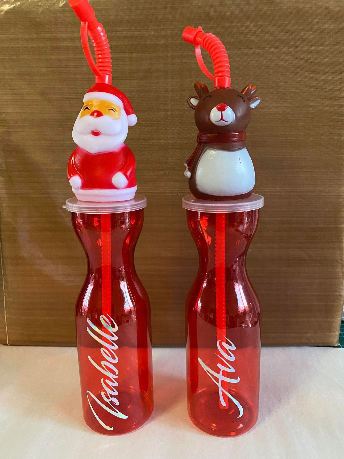 Kids personalised christmas bottles
