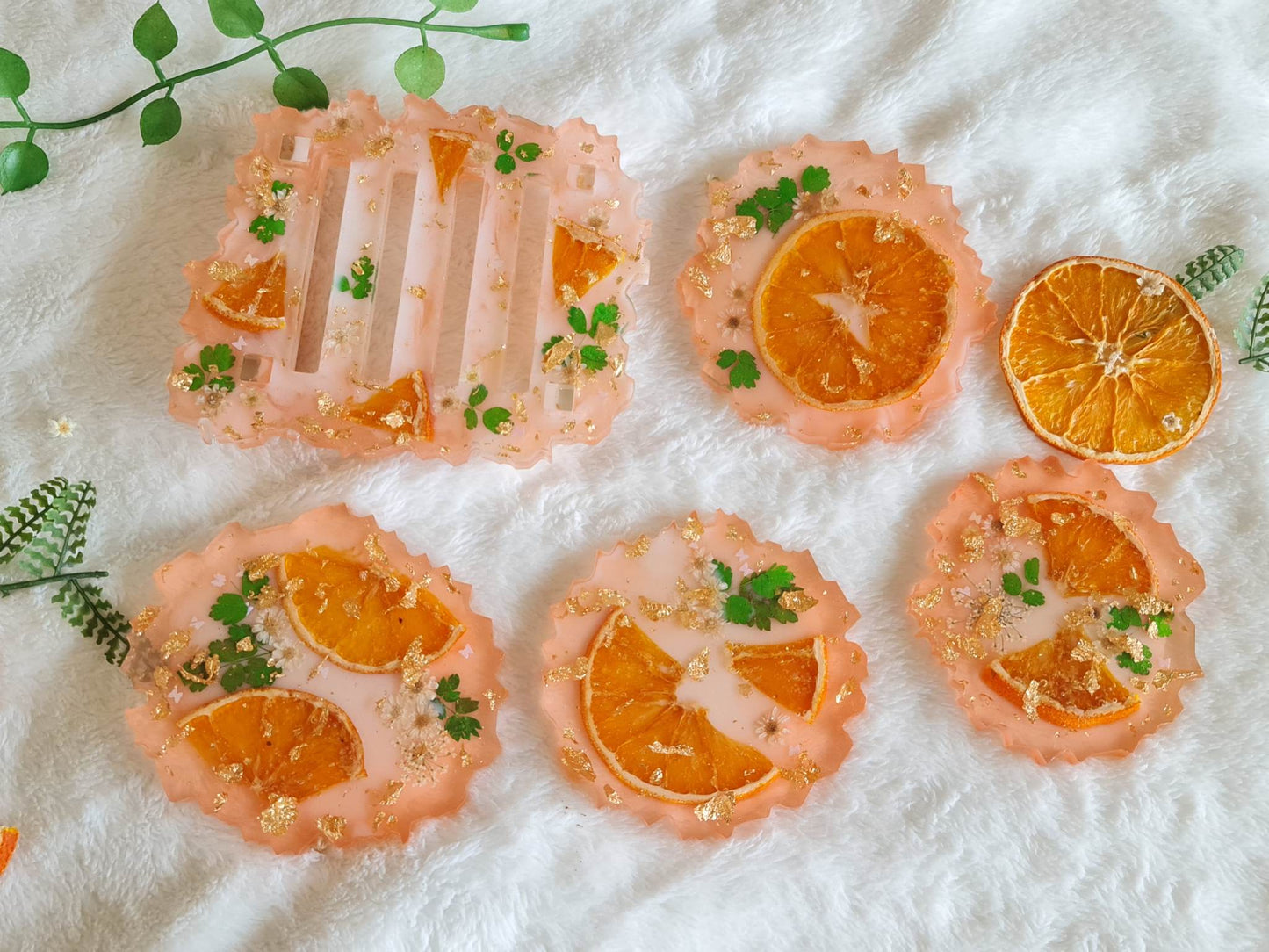 Coasters- Set of 4 with Stand