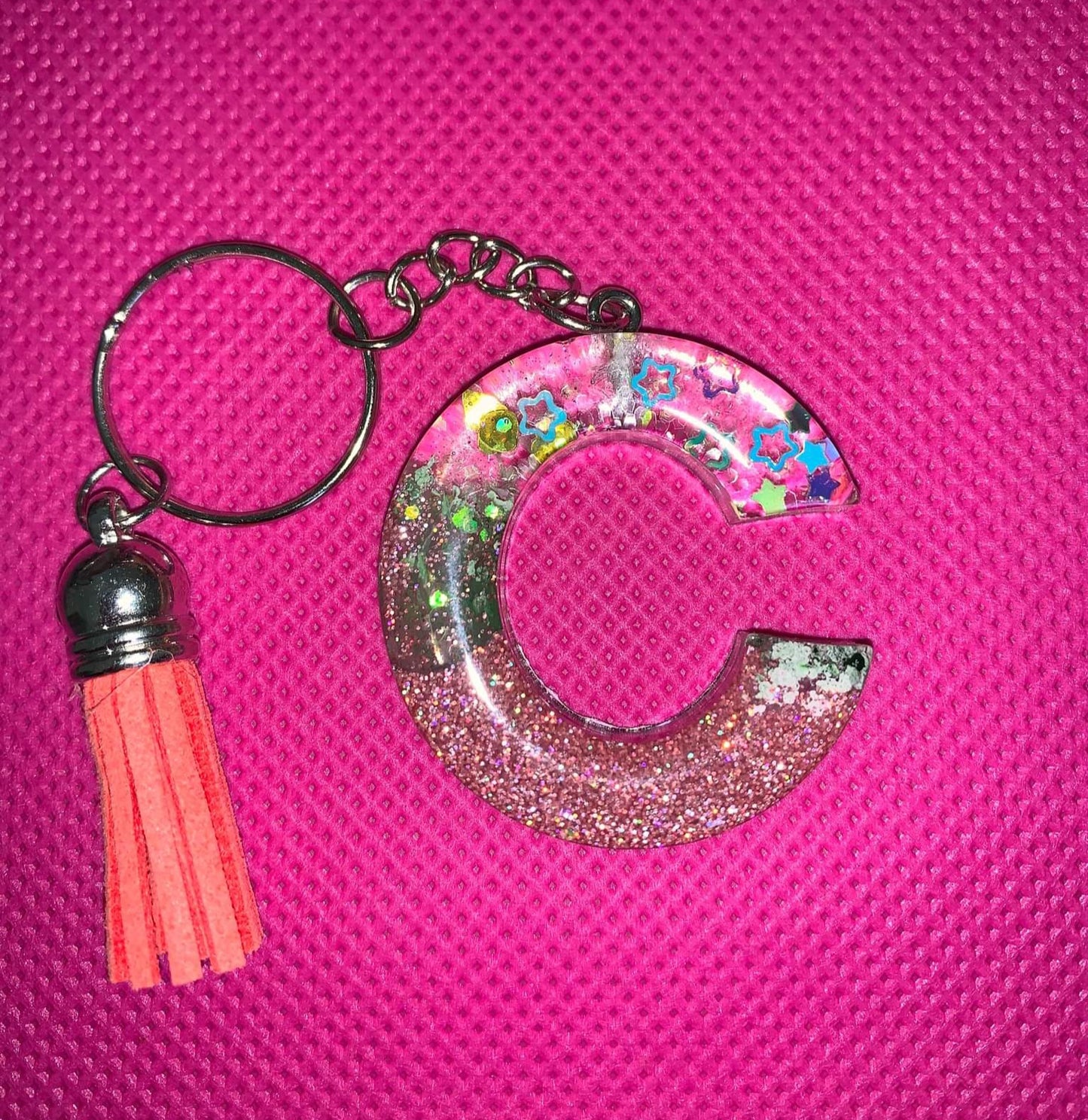 Letter resin keychain