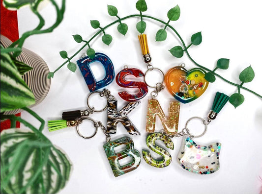 Letter resin keychain