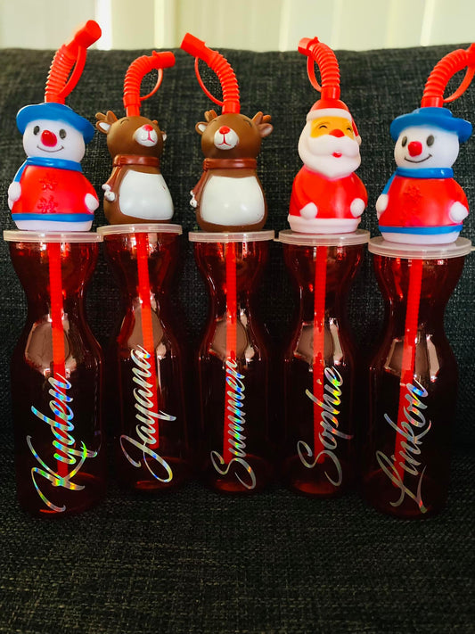 Kids personalised christmas bottles