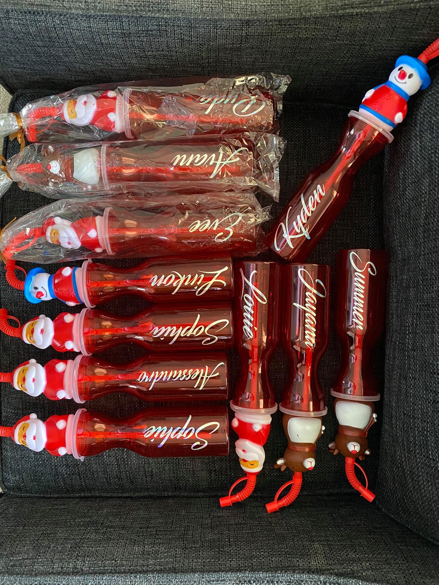 Kids personalised christmas bottles