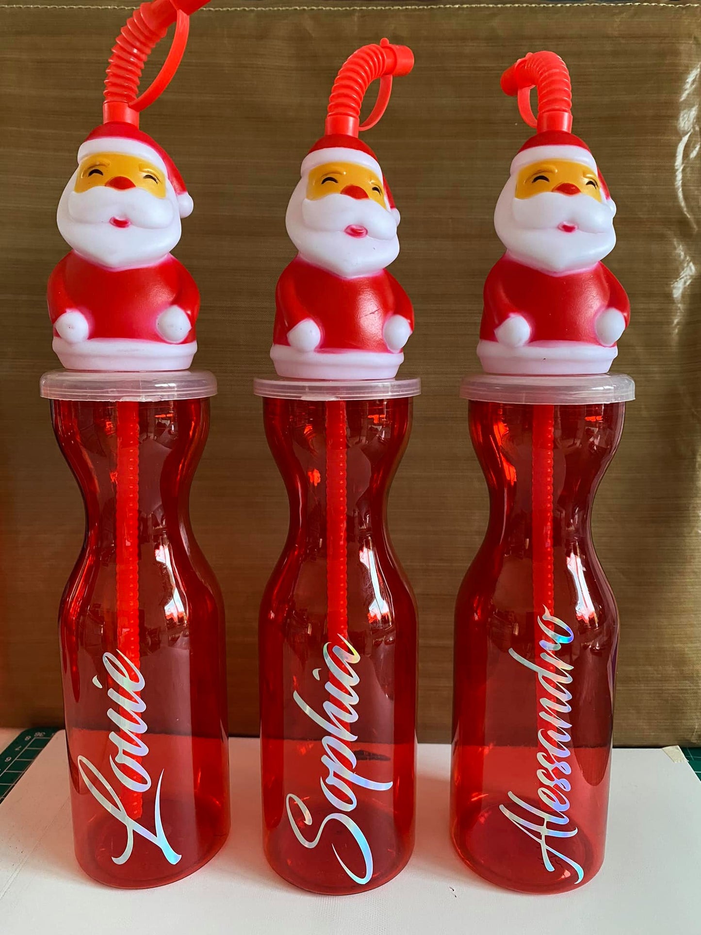 Kids personalised christmas bottles